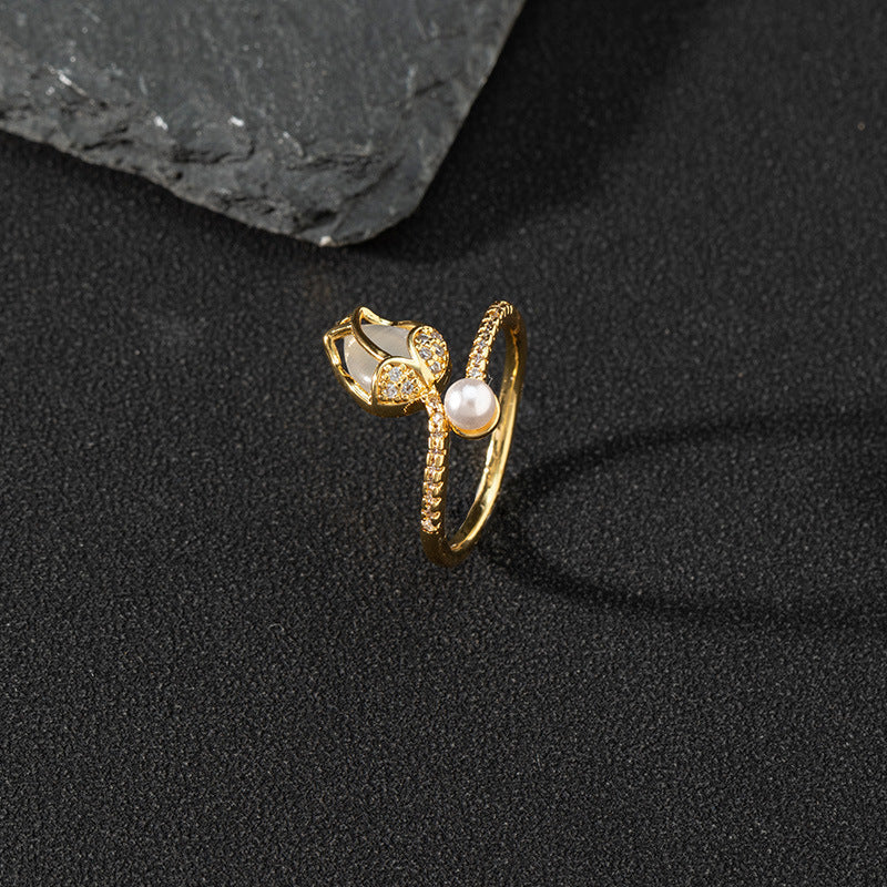 Elegant Pearl Gold Ring