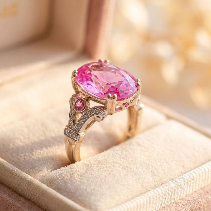 Elegant Pink Topaz Ring