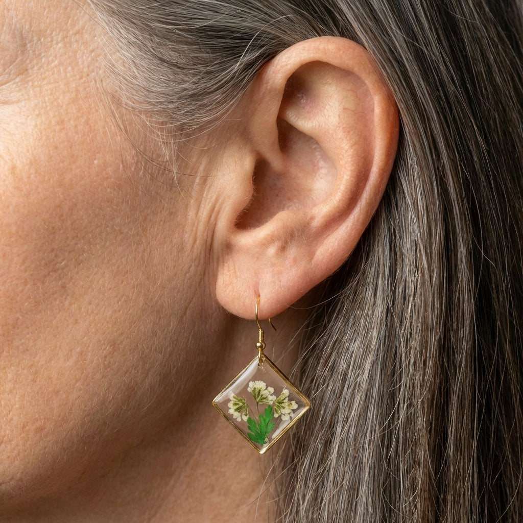 Pressed Flower Earrings