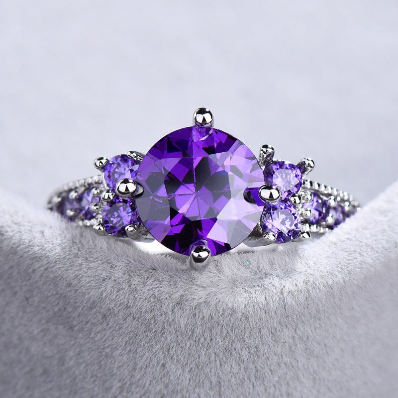 Elegant Purple Amethyst Ring