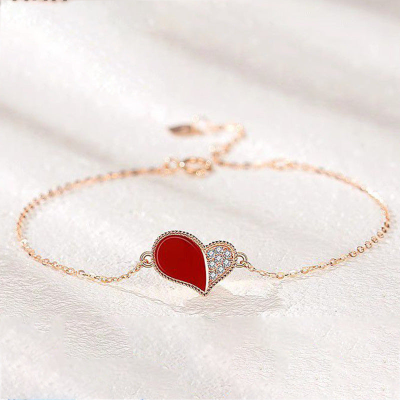 Elegant Red Heart Bracelet
