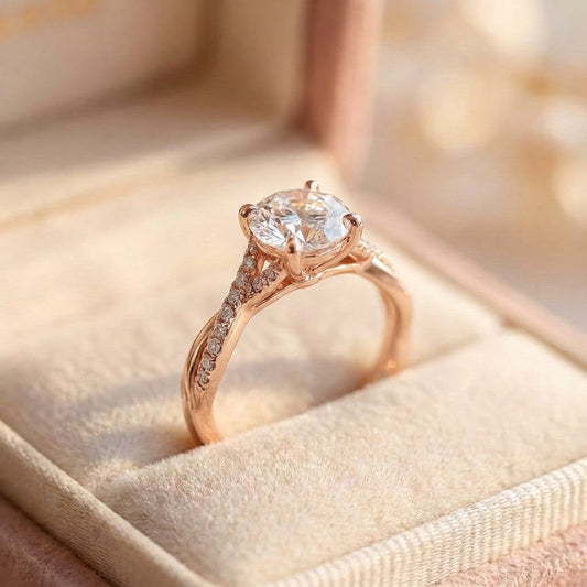 Elegant Rose Gold Diamond Ring