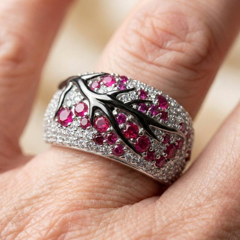 Ruby Blossom Ring