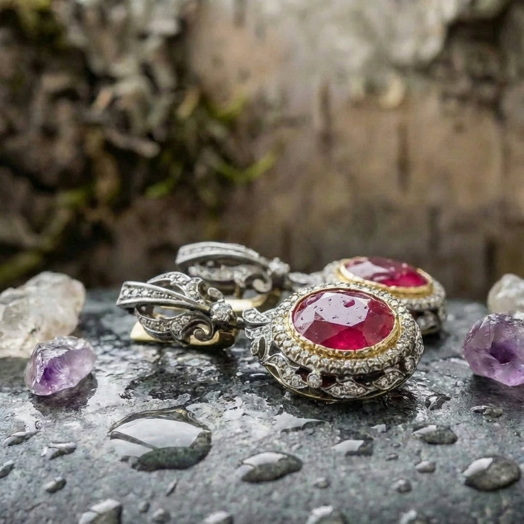 Elegant Ruby Dangle Earrings