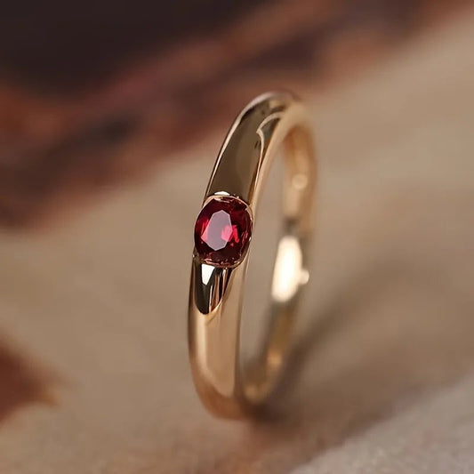 Elegant Ruby Gold Ring