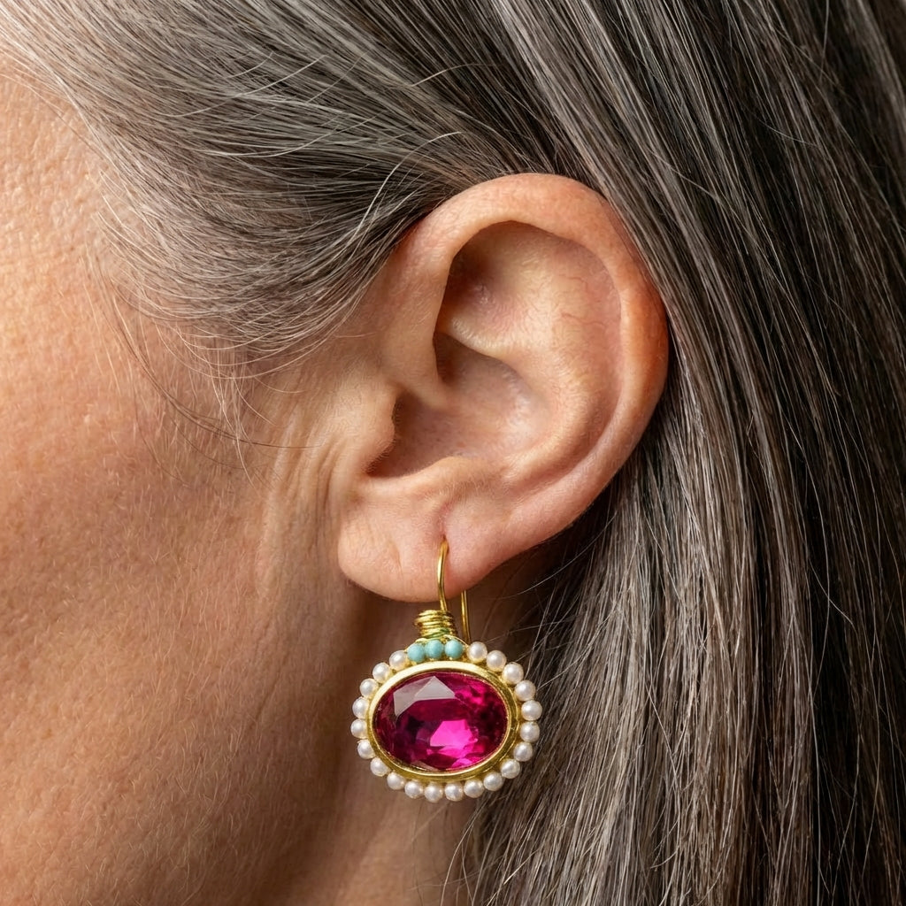 Ruby Pearl Earrings