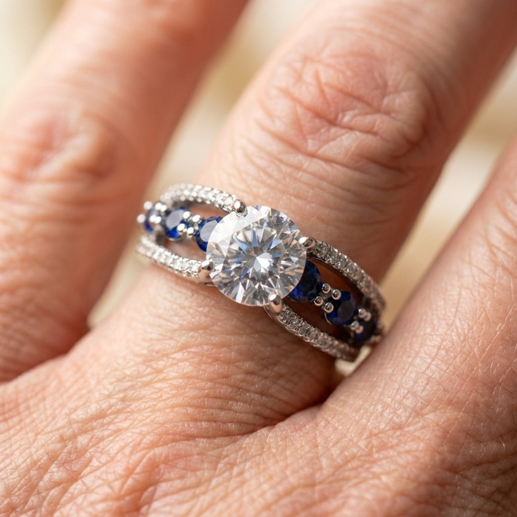Sapphire Zircon Ring