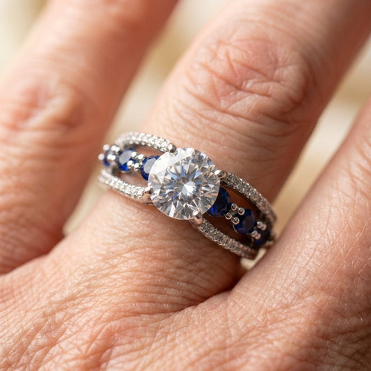 Sapphire Zircon Ring