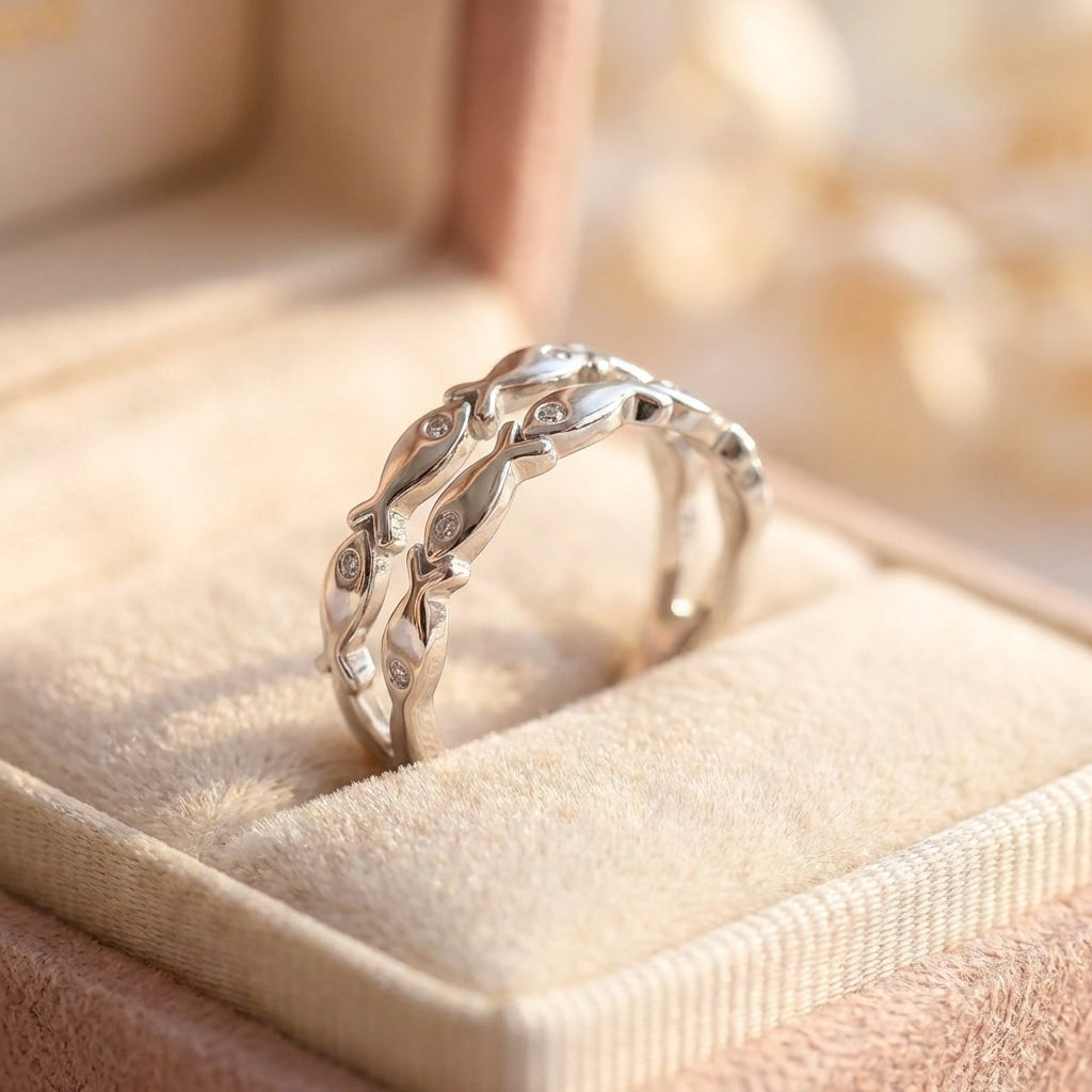 Elegant Silver Fish Ring