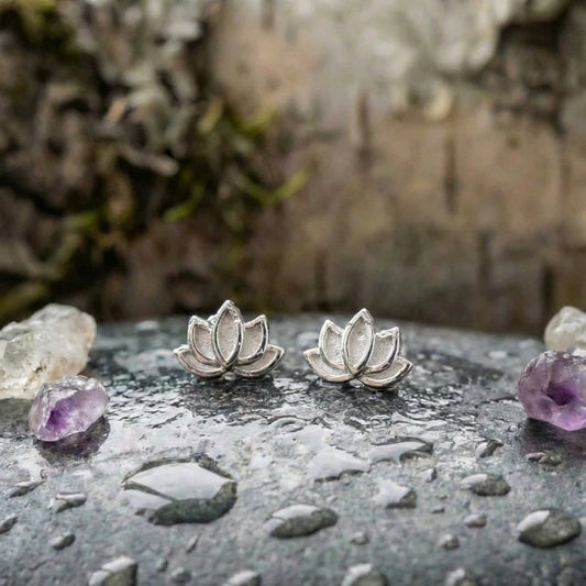 Elegant Silver Lotus Earrings