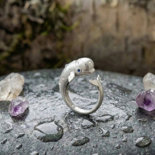 Elegant Silver Whale Ring