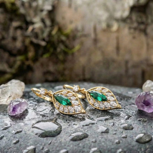Elegant Temperament Leaf Drop Gold Earrings