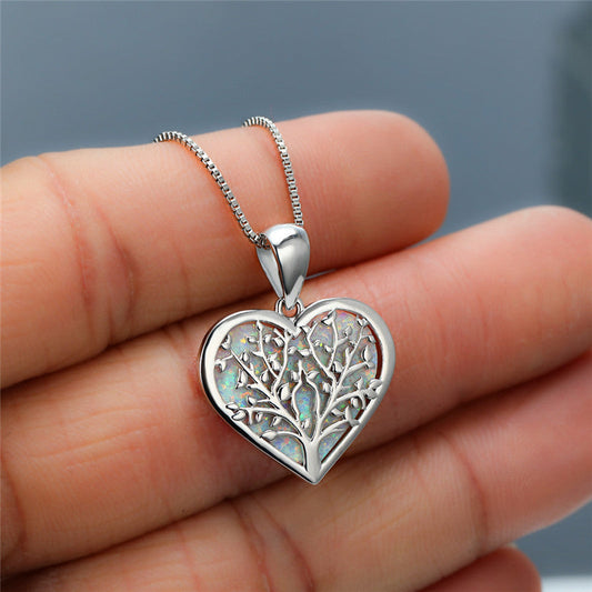 Elegant Tree Heart Necklace