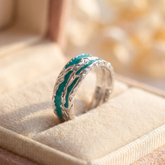Elegant Turquoise Couple Rings
