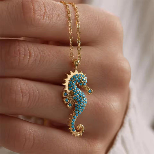 Elegant Turquoise Seahorse