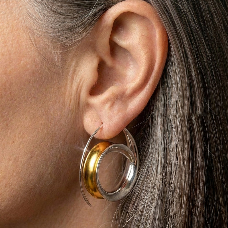 Two Tone Hoop Earrings
