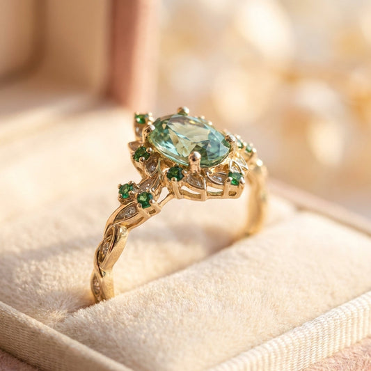 Elegant Zircon Flower Ring