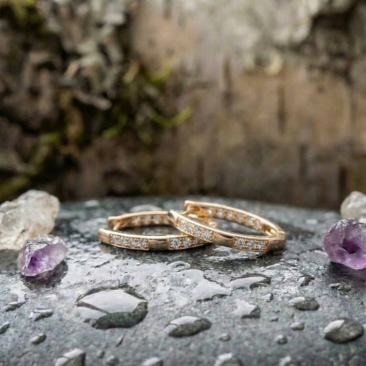 Elegant Zirconia Earrings In Gold