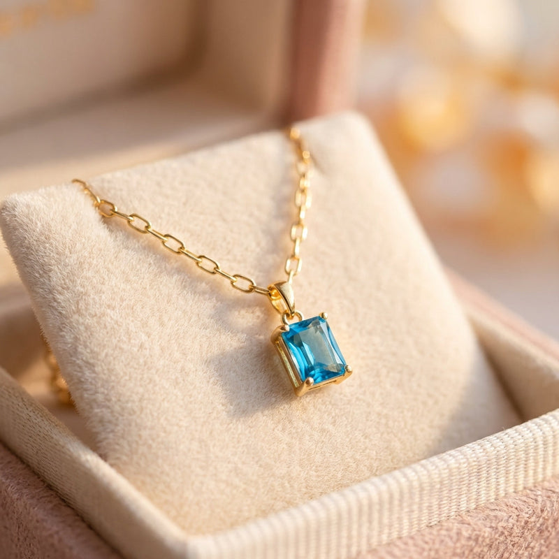 Emerald Cut Charm Necklace