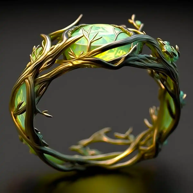 Enchanted Green Opal Ring