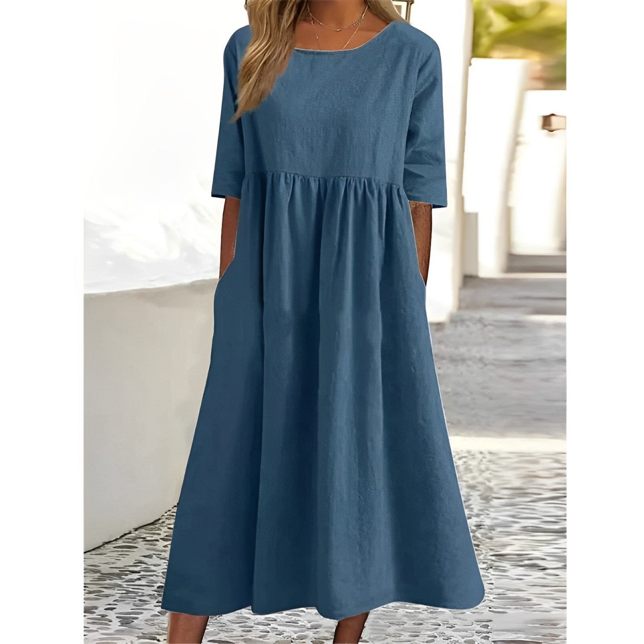CD | Rochie midi unicoloră