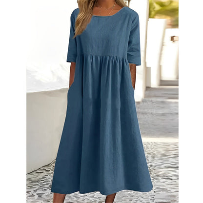 CD | Rochie midi unicoloră