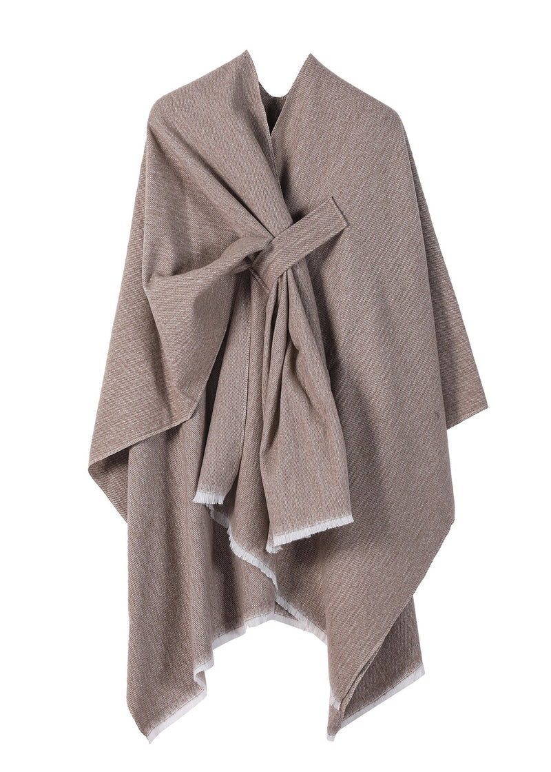 European and American New Blue Knitted Cape