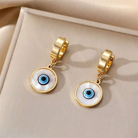 Evil Eye Gold Earrings