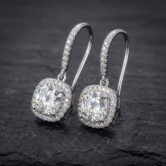 Exquisite Fashion White Zircon Dangle Earrings