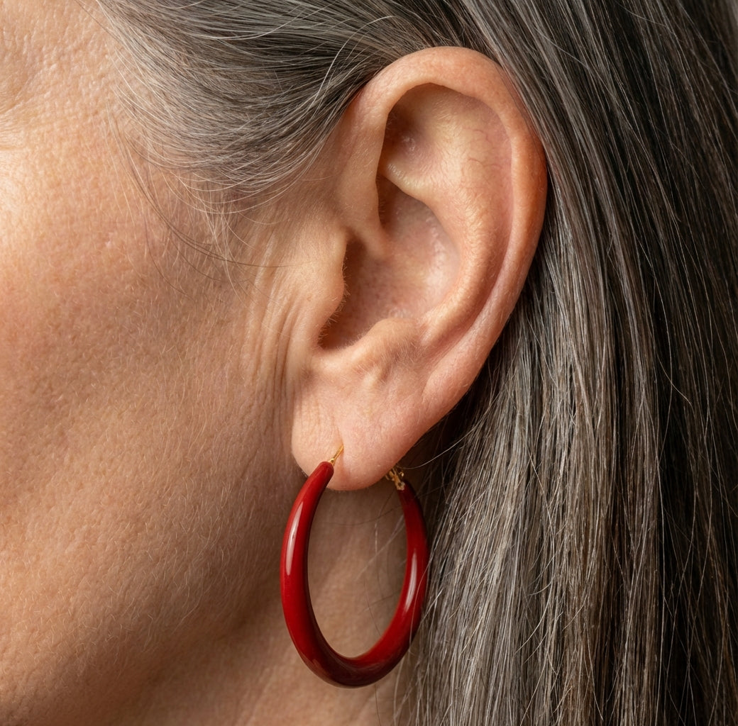 Exquisite Wild Big Red Circle Earrings