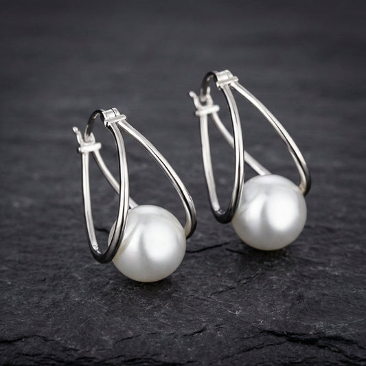 Exquisite Pearl Silver Earrings