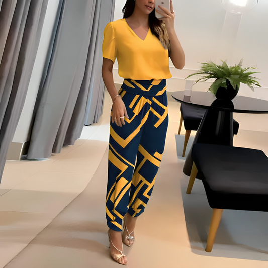 CD | Bluză trendy și set de pantaloni pentru femei