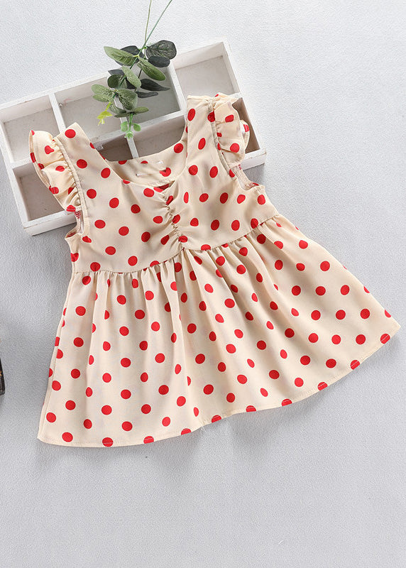 Baby Blue O-neck Dot Print Patchwork Vacation Long Dress Sleeveless