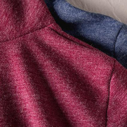 Blue and Red High Neck Maxi Sweater Dresses for