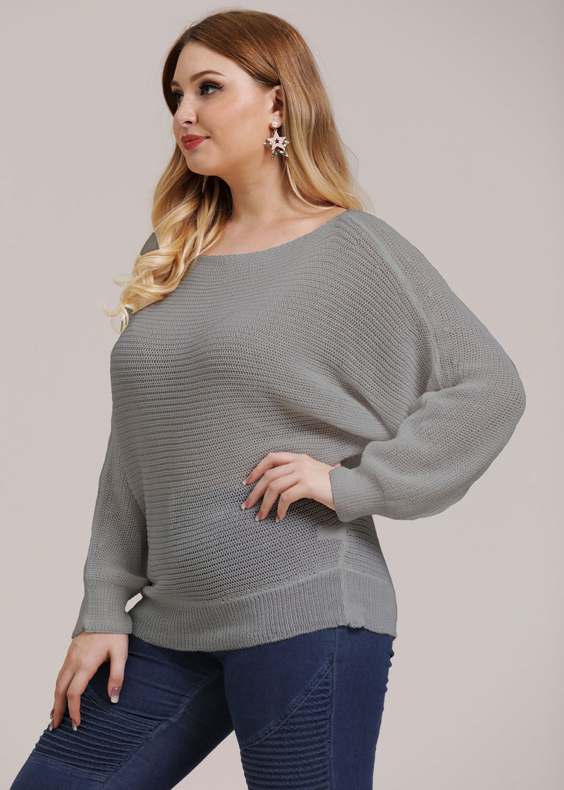 Grey O-neck Cozy Knit Sweaters Fall