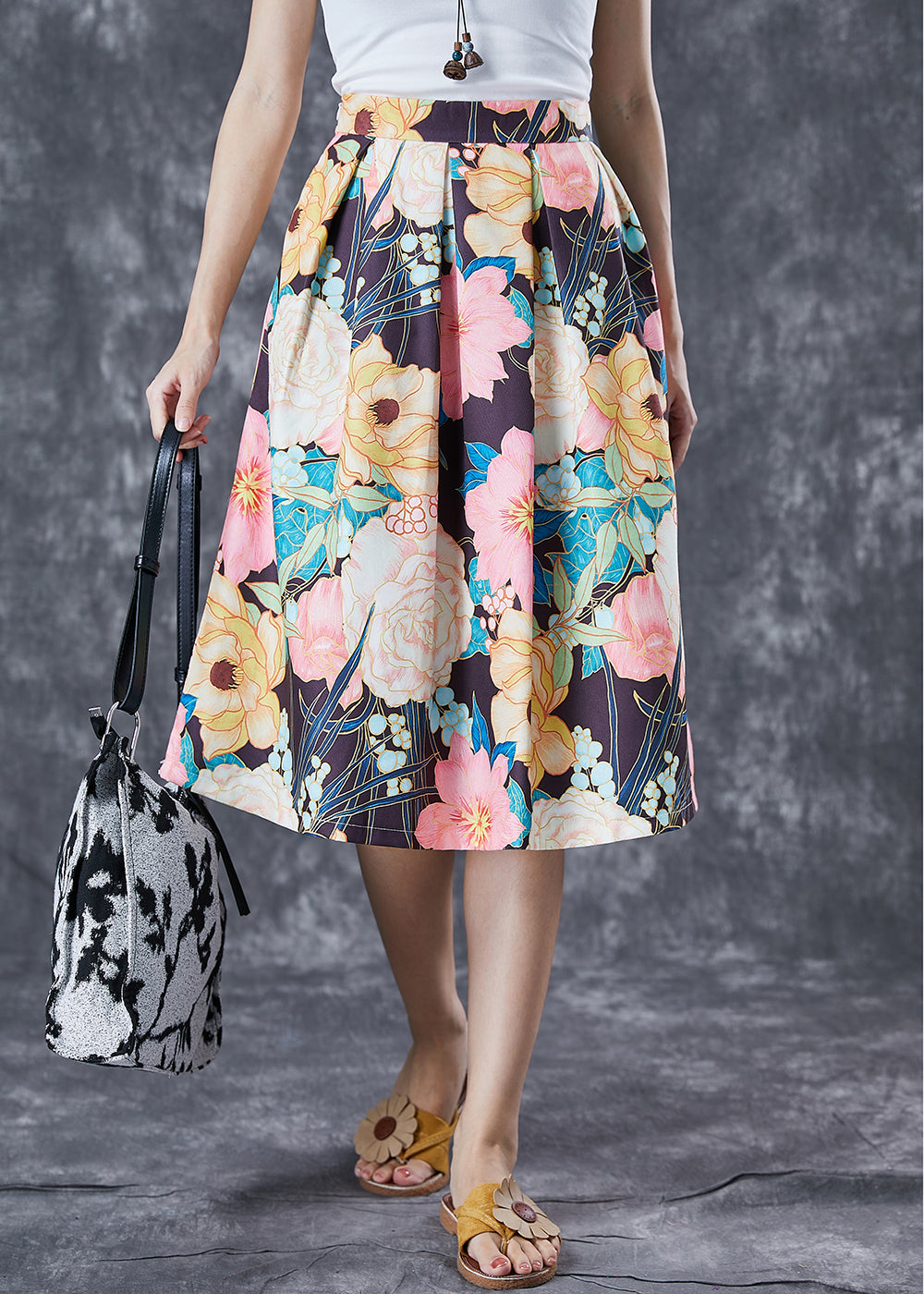 Multicolor High Waist Cotton Skirts Summer