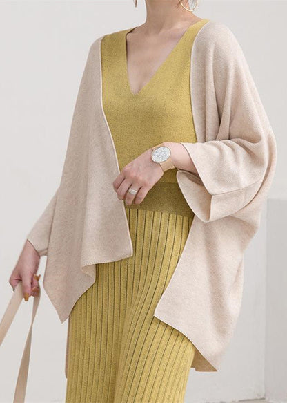 Fine Nude Sweaters Three Quarter Sleeve Knitted Blouses Cardigan Blouse