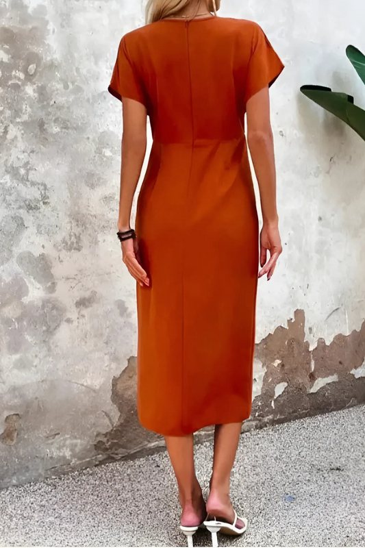 CD | Orange Rochii midi cu decolteu în V