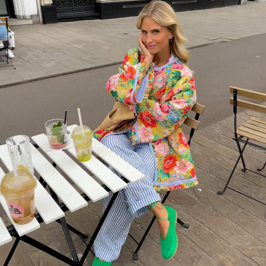 CD | Blazer imprimat pentru femei cu model floral