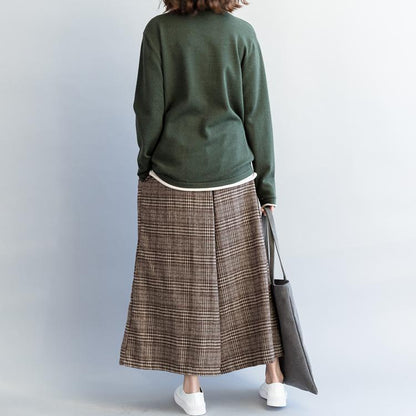For Spring Army Green Knit Tops Oversized High Neck Knitwear