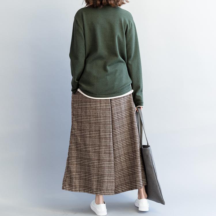 For Spring Army Green Knit Tops Oversized High Neck Knitwear