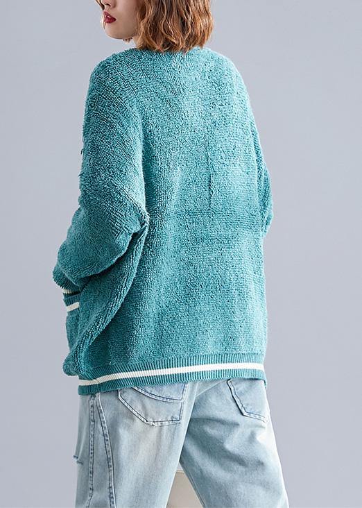 For Spring Warm Sweaters Green V Neck Fall Knitted Cardigans