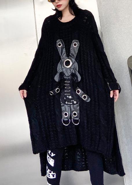For Work Black Sweater Dress Outfit Moda Hollow Out Daily Low High Design Sweater Dress