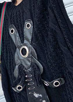 For Work Black Sweater Dress Outfit Moda Hollow Out Daily Low High Design Sweater Dress