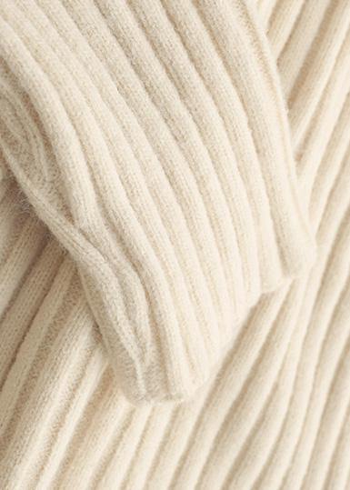 For Work High Neck White Sweaters Winter Knitted Top