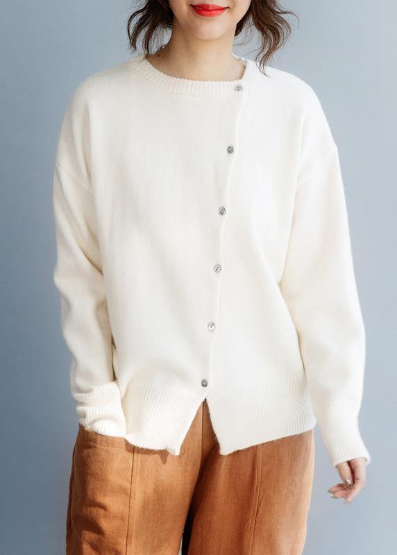 For Work O Neck Beige Knitwear Long Sleeve Knit Blouse