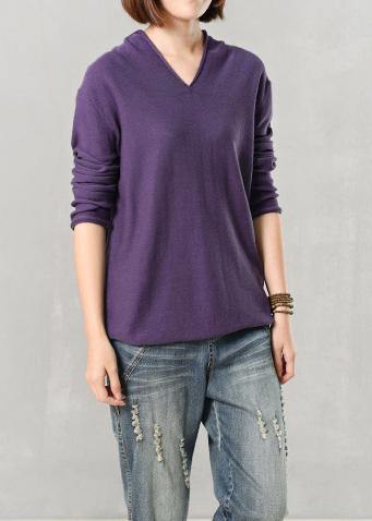 For Work V Neck Wild Sweater Color Sweaters Purple