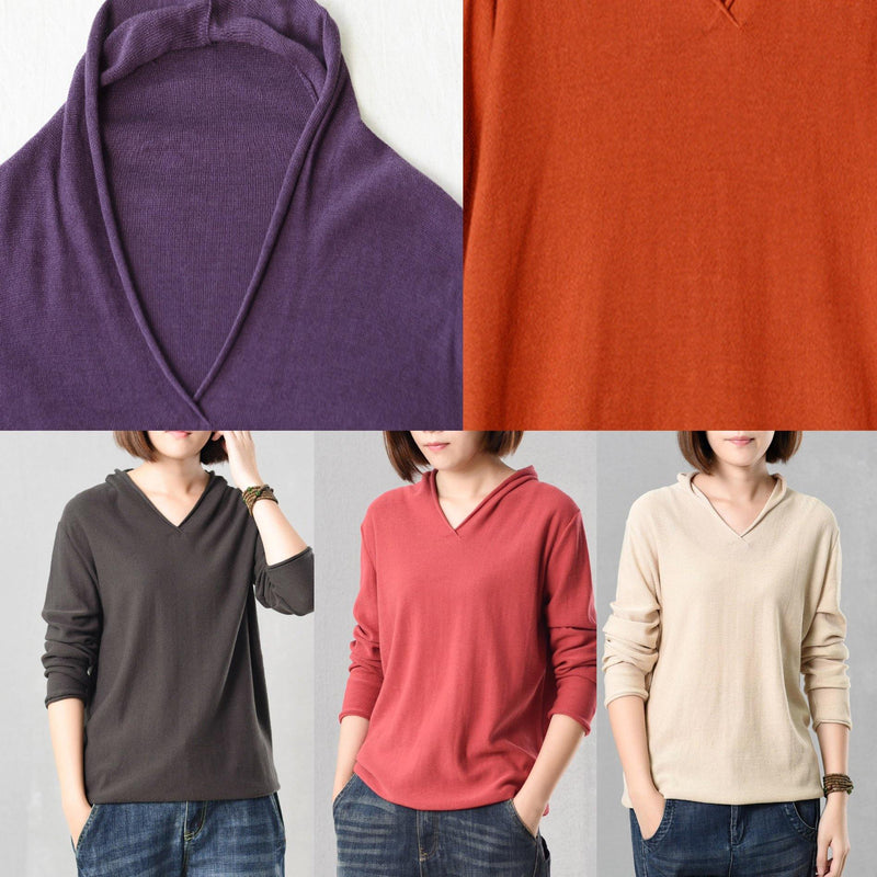 For Work V Neck Wild Sweater Color Sweaters Purple