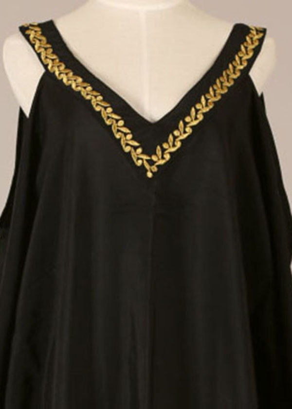 French Blue V Neck Cold Shoulder Kimono Robe Dresses Summer