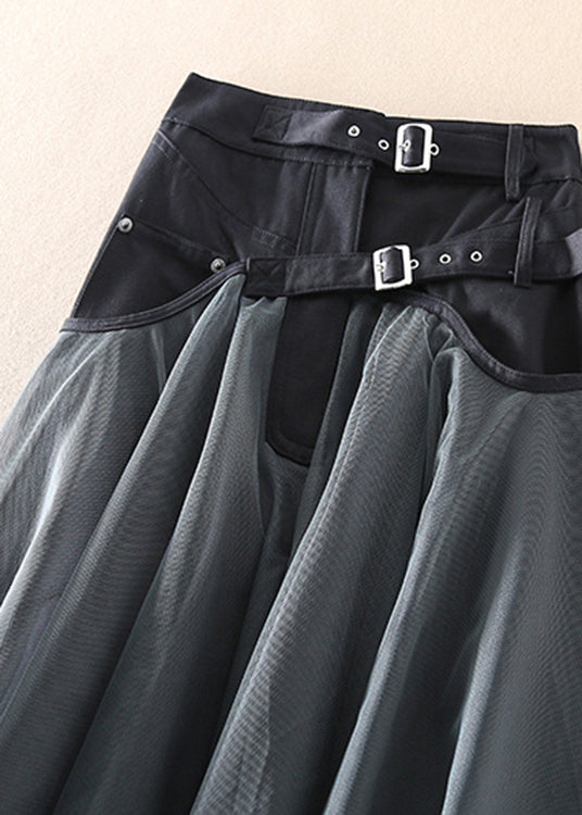 French Purple Patchwork Tulle Skirts Spring